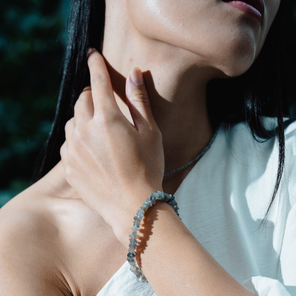 bracciale chips fascino labradorite mirai