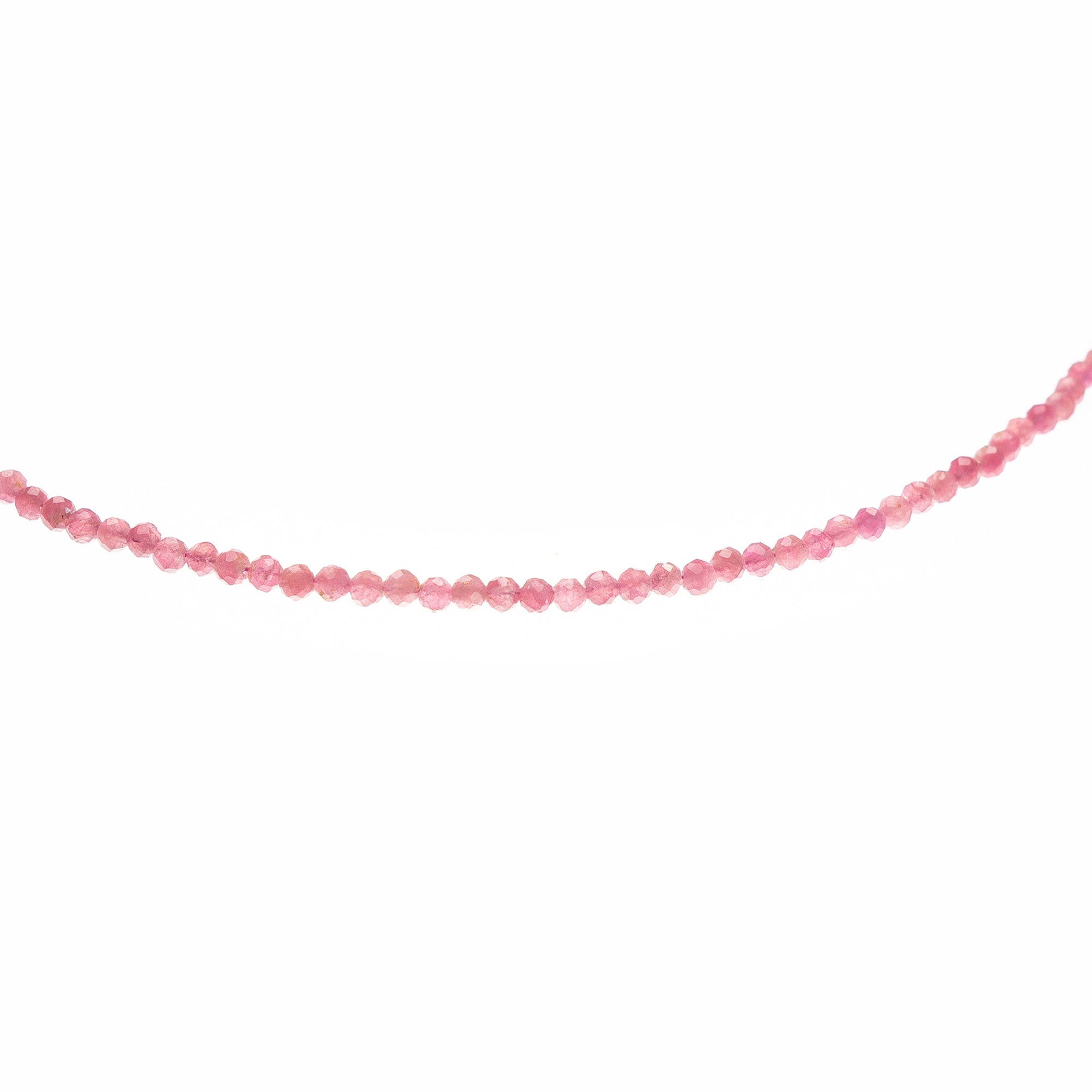 dettaglio pietre tormalina rosa collana naturale