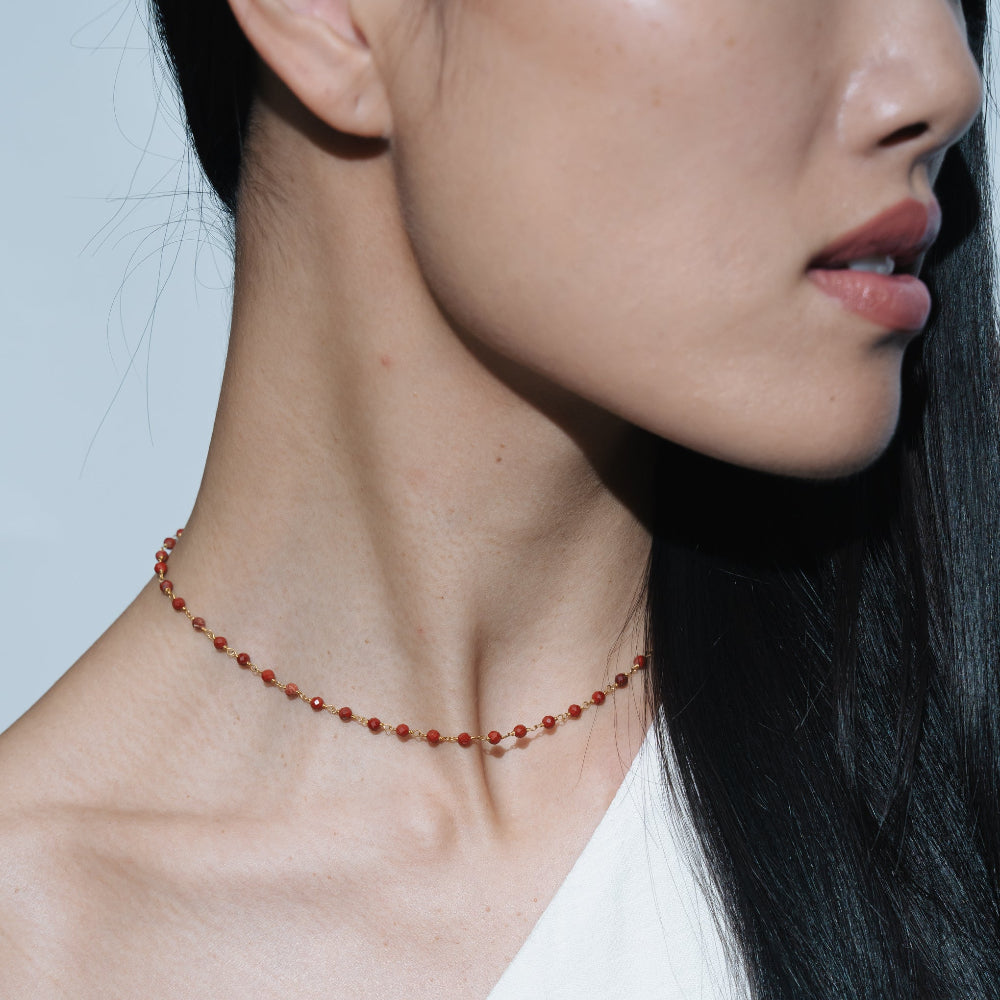 collana diaspro rosso radice sussurri fuku